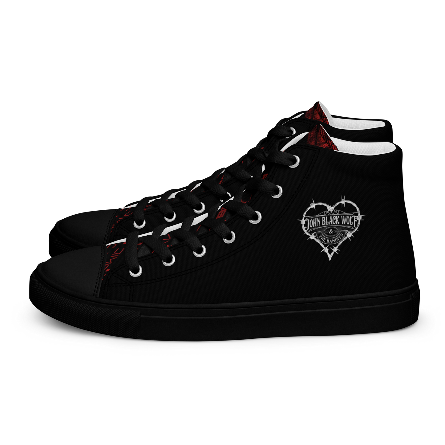 JBW Wire heart, unisex high top canvas shoes