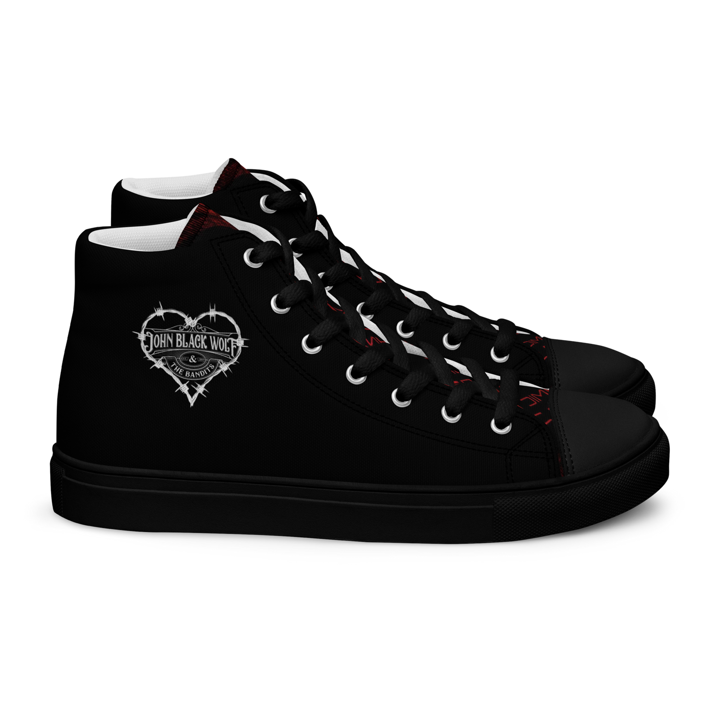 JBW Wire heart, unisex high top canvas shoes