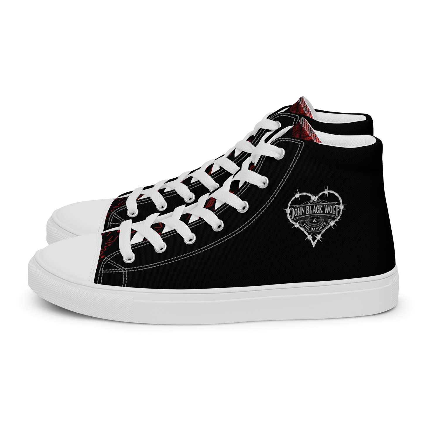 JBW Wire heart, unisex high top canvas shoes